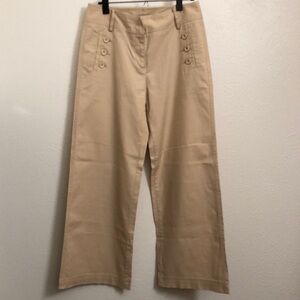Beige cotton sailor pants size 4